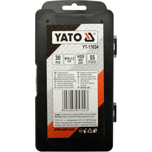 Набор инструмент для восстановления резьбы M10x1,5мм YATO YT-17634