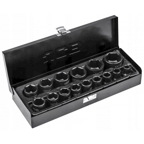 Набір головок ударних 15 од. 1/2" (6-гр.) (10 - 32 мм) JCB Tools JCB-4159-5MPB