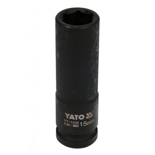 Головка торцевая ударная глубокая 1/2",6-гранная,15мм, длина 78мм. YATO YT-1035