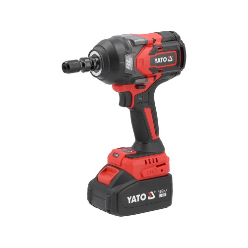 Гайковерт ударный аккумуляторный бесщеточный YATO 1200 Нм,1/2", 18 В Li-Ion 4 АГод, YT-828071