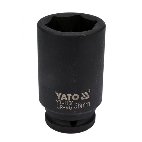 Головка торцевая ударная глубокая 3/4",6-гранная,36мм, длина 90мм. YATO YT-1136