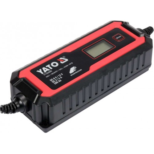Зарядний прилад мережевий з дисплеєм LCD 230В YATO до акумуляторів 6V-2А 12V-4А, макс. 240 A/ч AGM | EFB