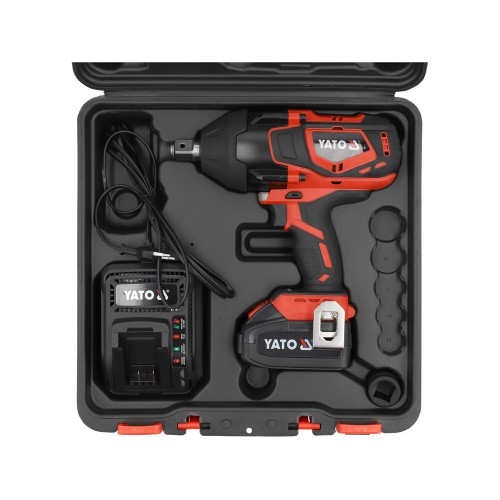 Гайковерт ударный аккумуляторный квадрат 3/4", 2200 Нм 18 В, 4АГод, YATO YT-828075