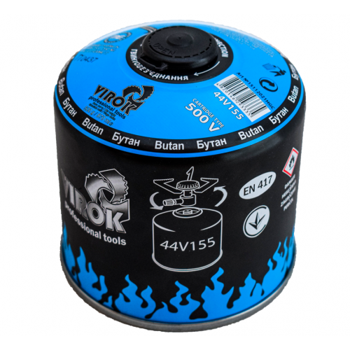Баллон газовый с резьбой 500G/870ML (EN417) BUTAN VIROK  44V155