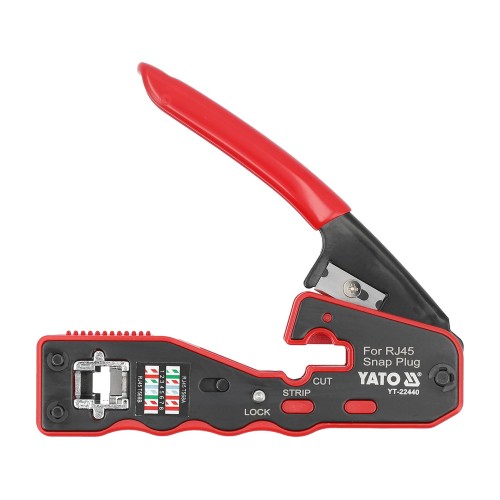 Кліщі для обтискання і зачистки кабелів YATO : RJ45, L=135 мм [10/50]