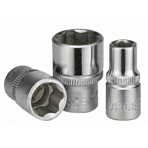 Головки торцевые короткие 6-гранные Surface Drive,квадрат 1/4". FORCE 52704 F Series