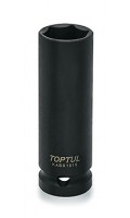 Головка торцева ударна глибока тонкостінна 1/2",6-гранна,21мм. TOPTUL KABX1621
