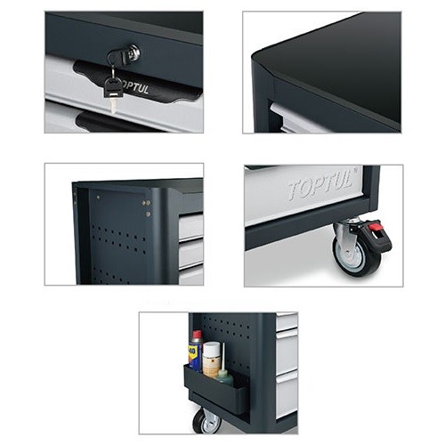 Тележка для инструмента 7 секций JUMBO NEW PRO-LINE (серая) TOPTUL TCBK0703