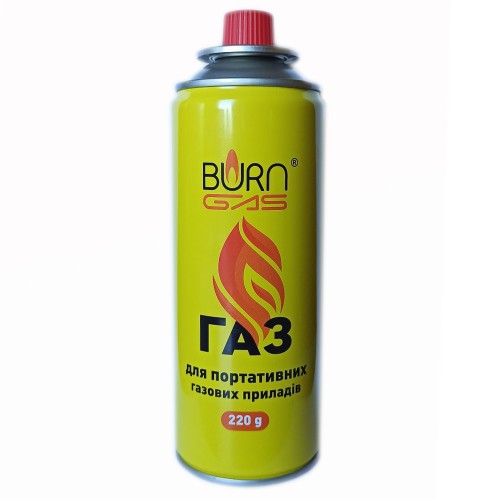 Газовый баллон для бытовых приборов 220 гр соединение цанговое BURN-GAS 082646