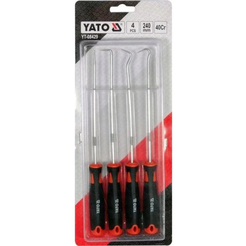 Набор длинных крюков и шила 240мм, 4шт. YATO YT-08429