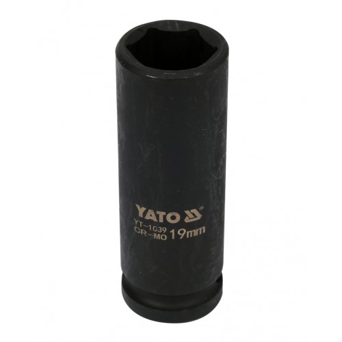 Головка торцевая ударная глубокая 1/2",6-гранная,19мм, длина 78мм. YATO YT-1039