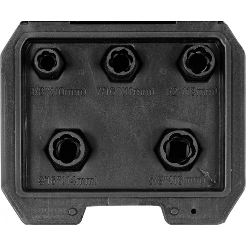 Набор головок YATO 3/8" для поврежденных граней (10, 11, 13, 14, 16 мм), 5 шт.
