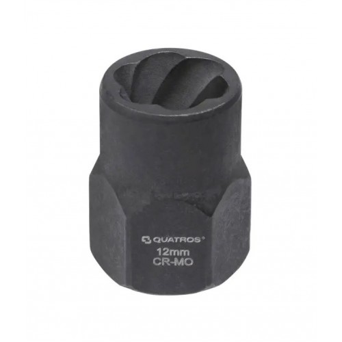 Головка спіральна для пошкодженого кріплення 12 мм, 3/8", L26 мм QUATROS QS50928-12