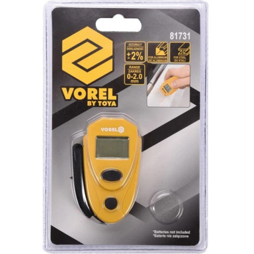 Товщиномір лакофарбового покриття для металевих поверхонь, 0–2мм. VOREL 81731