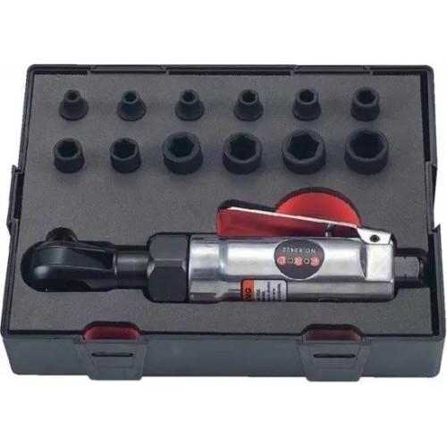 Пневмотрещотка:1/4",с набором головок 6-гранных,13пр. FORCE K2139 F