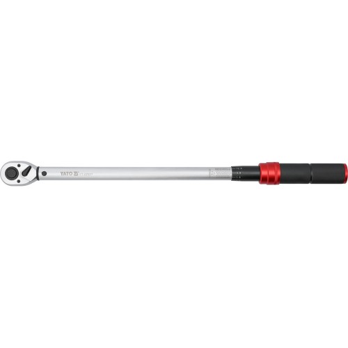 Ключ динамометрический двухстороннего действия YATO: квадрат 1/2", F=60-330 Нм, L=545-565 мм YT-07677