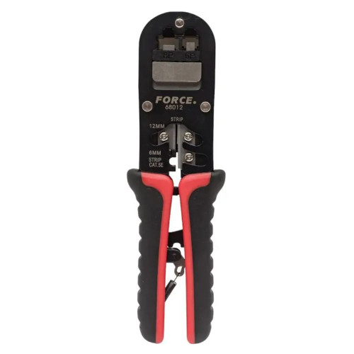 Кліщі для обтиску конекторів витої пари RJ45/RJ8 (RJ11/12),тріскачкові. FORCE 68012 F