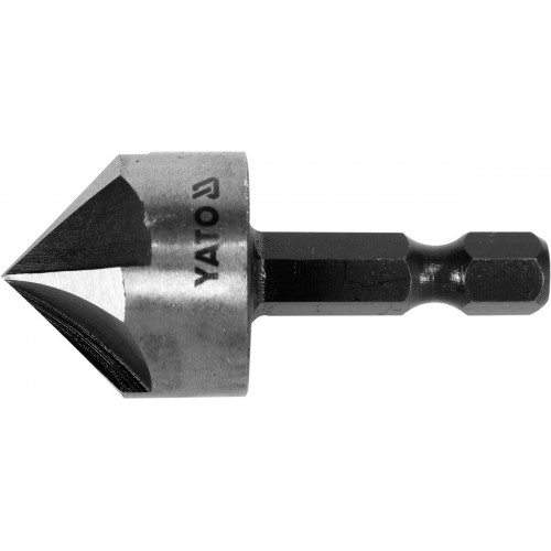 Зенкер конический по металлу YATO : HSS, Ø= 20.5 мм, l= 45 мм, 5 граней, HEX- 1/4"