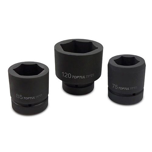 Головка ударная 2-1/2",6-гранная,75мм, длина 140мм. TOPTUL KABA8075