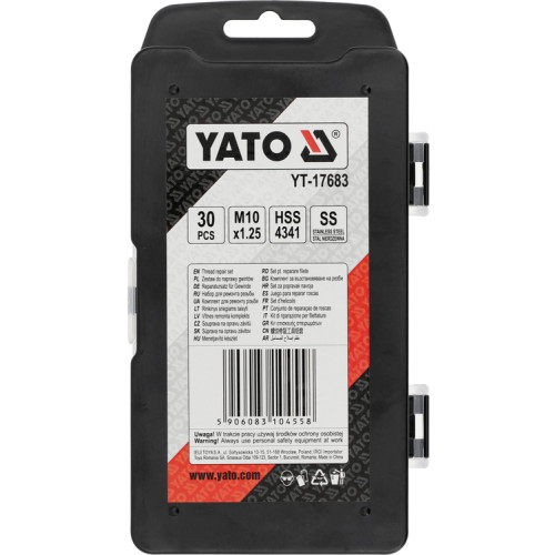 Набор инструмента для ремонта резьбы (М10×1.25),30 предметов.YATO YT-17683