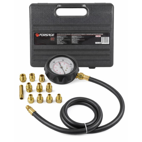 Тестер давления масла с латунными адаптерами (0-35 bar) в кейсе. FORSAGE F-912G02(F-910G1)