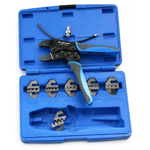 Клещи обжимные со сменными насадками (набор 7пр). KING TONY 42107GX