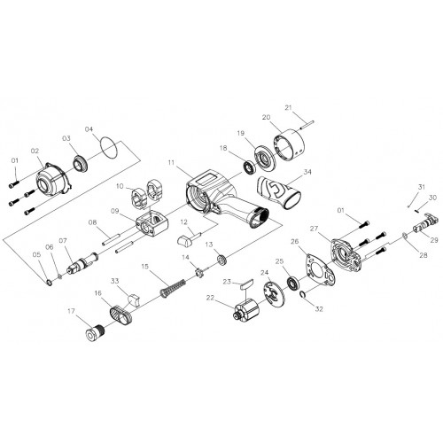 Резинова накладка для рукоятки на гайковерт пневматический 1/2" 5436 JTC 5436-34 JTC