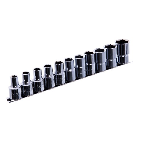 Набір головок 1/2" 8–15,17,19, 22мм,11 предметів на планці. TOPTUL GAAQ1601U