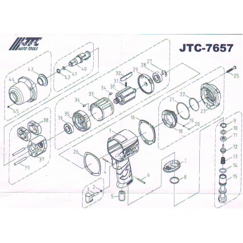 Передняя крышка-ремкомплект для гайковерта 7657 JTC 7657-44 JTC