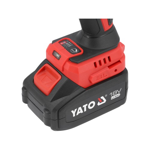 Гайковерт ударный аккумуляторный бесщеточный YATO 1200 Нм,1/2", 18 В Li-Ion 4 АГод, YT-828071