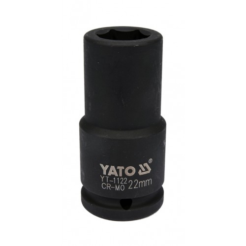 Головка торцевая ударная глубокая 3/4",6-гранная,22мм, длина 90мм. YATO YT-1122