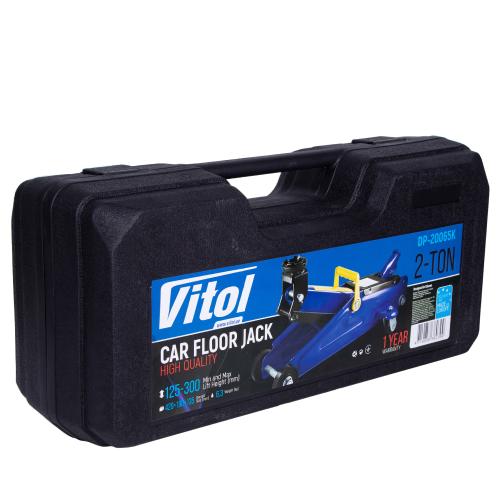 Домкрат подкатной в кейсе 2т 125-300 мм VITOL DP-20065K