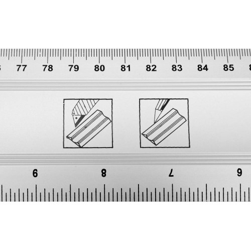 Линейка алюминиевая с пластиковым держателем VOREL, l=1 м, w=60 мм и 2 капсулы (19755)