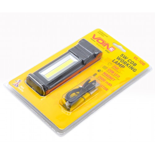 Аккумуляторный фонарь "VOIN" , 5W-COB+2 х 3W XPE/ 2000mAh (VL-106)