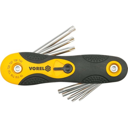 Ключ TORX L-образный раскладной, Т9-Т40 Cr-V, 8 элем. VOREL : 56507