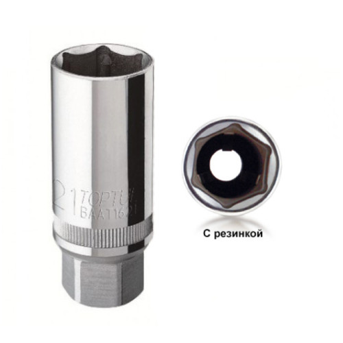 Свічкова головка 16мм,квадрат 1/2". TOPTUL BAAR1616