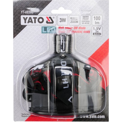 Налобный фонарь LED CREE XP-E 3 Вт, 100 лм YATO YT-08590
