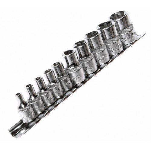 Набор головок E-профиль TORX E4-E18,квадрат 1/4"-3/8", 10 предметов. 3901 JTC
