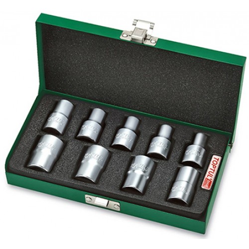 Набір торцевих головок E-TORX 1/2" (E10–E24),9 предметів. TOPTUL GAAD0907