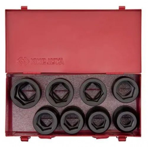 Набор ударных головок 1", 24-41мм,6-гранных,8 предметов. KING TONY 8410MP