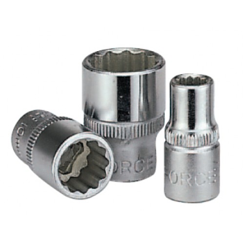 Головка торцевая 12-гранная,квадрат 1/4",10мм, длина 25мм. FORCE 52910 F
