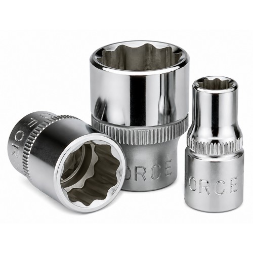 Головки торцевые двенадцатигранные 3/8". FORCE 53909 F Series
