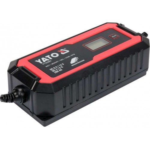 Зарядное устройство LCD к аккумуляторам AGM/EFB/SLA 6V-2А 12V-8А, 240 A/Ч YATO YT-83001