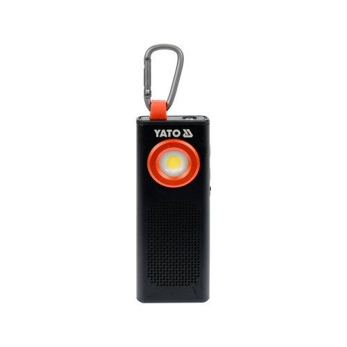Фонарь светодиодный аккумулорный с POWERBANK YATO Li-Po 3.7 В, 2000 mАч, 500 Lm, + динамик 3W Bluetooth [YT-08557]