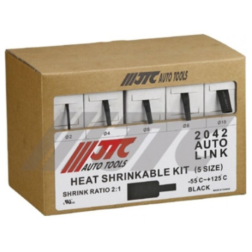 Набор термоусадочных трубок 5 размеров,рабочая температура -55 °C – 125 °C. 2042 JTC