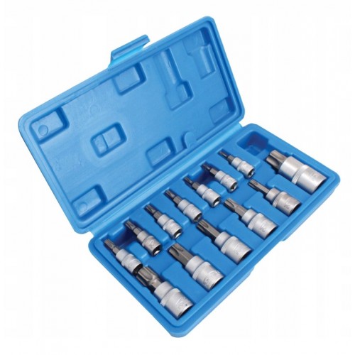 Набор бит TORX с отверстием T8-T70 впрессованных в головку 1/4" 3/8" 1/2" S-A13WT
