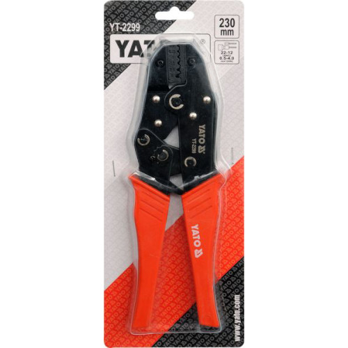 Клещи для зачистки и обжима проводов 0,5–4мм² (220мм). YATO YT-2299