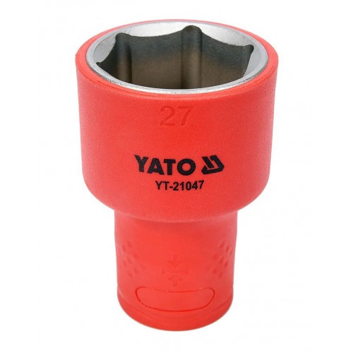Головка торцевая 1/2" диэлектрическая VDE,6-гранная,27мм, длина 60мм. YATO YT-21047