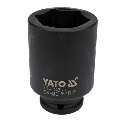 Головка торцевая ударная глубокая 3/4",6-гранная,42мм, длина 90мм. YATO YT-1142
