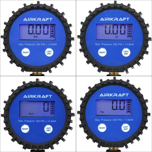 Пистолет для подкачки шин с цифровым манометром (0–14 бар).AIRKRAFT STG-05D